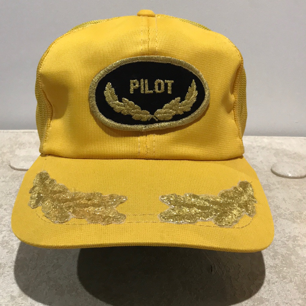 Vintage Gold Pilot Snapback Trucker Hat